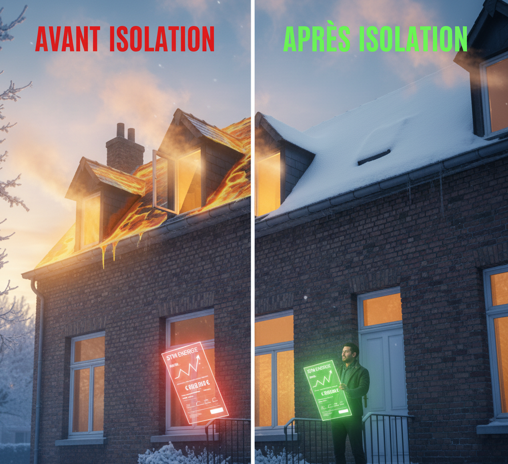 Je dak isoleren: de sleutel tot lagere energierekeningen 1 voor na isolatie